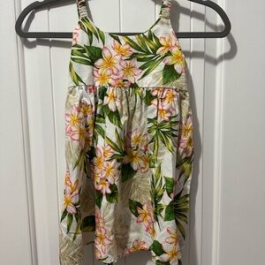 KY’s Plumeria Cream Cotton Girls Dress. Authentic